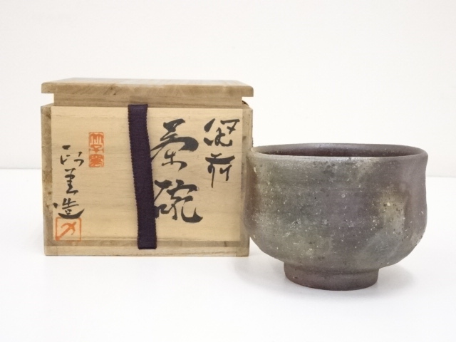 JAPANESE TEA CEREMONY BIZEN WARE TEA BOWL / CHAWAN 